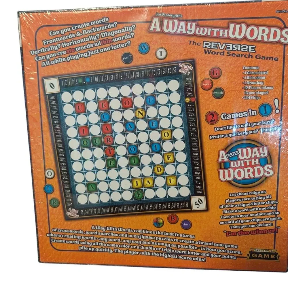 A Way With Words: The Reverse Word Search Game NEW & Sealed Very Very Game
